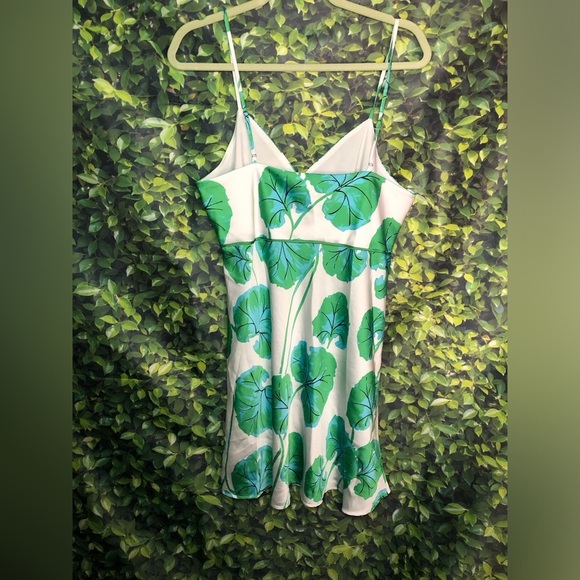Diane Von Furstenburg Green Leaf Print Slip Dress - Picture 13 of 15